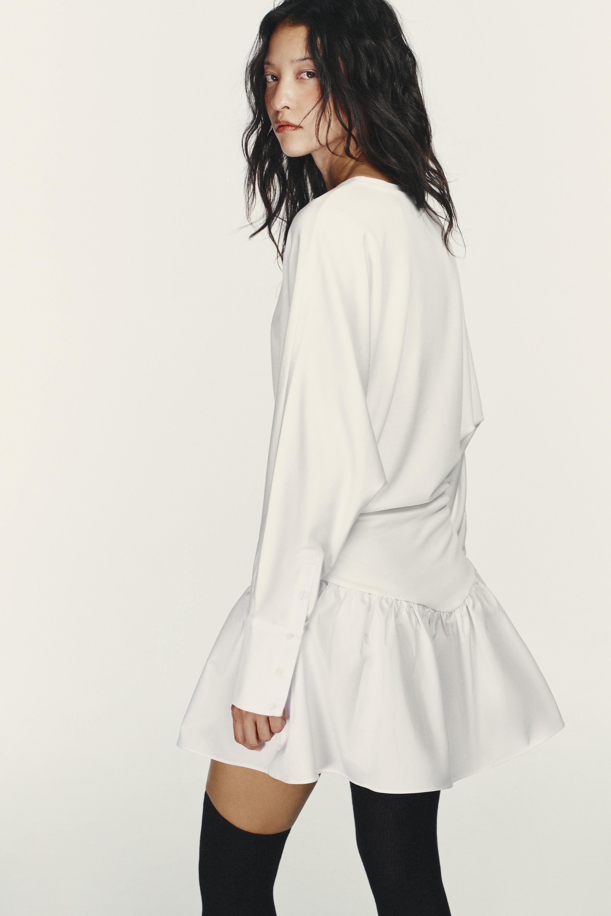 SHORT COMBINATION BATWING SLEEVE DRESS